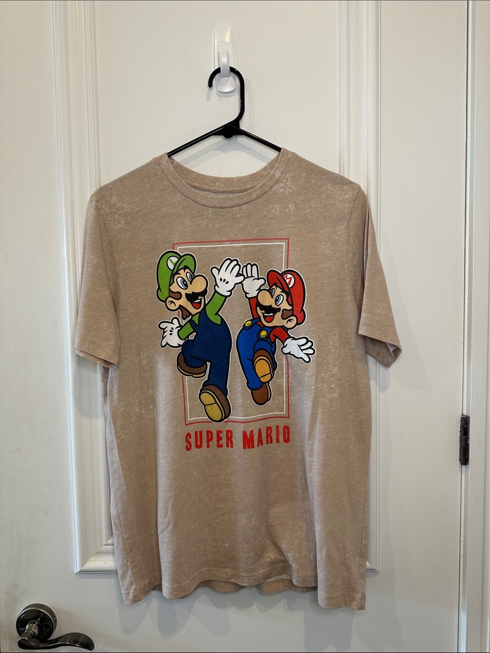 Super Mario Graphic Tee - Beige with Mario & Luigi